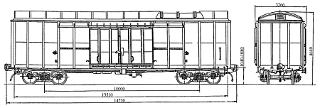 4-осный крытый вагон. Модель 11-274-01