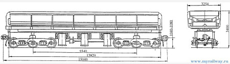 6-осный вагон-самосвал. Модель 33-678