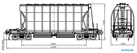 4-осный вагон-хоппер для минеральных. Модель 19-1761