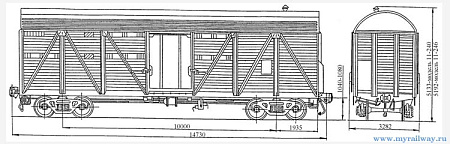 4-осный крытый двухъярусный вагон для скота. Модель 11-246