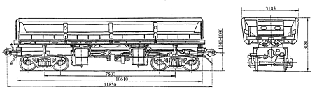 4-осный вагон-самосвал. Модель 31-675-01