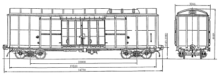 4-осный крытый вагон. Модель 11-274-13
