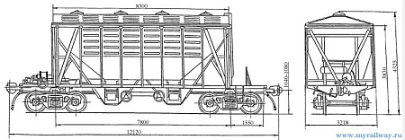 4-осный крытый вагон-хоппер для цемента. Модель 55-321