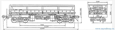 4-осный вагон-самосвал. Модель 31-676