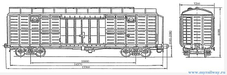 4-осный крытый цельнометаллический вагон с уширенными дверными проемами. Модель 11-276