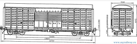 4-осный крытый вагон для бумаги. Модель 11-259