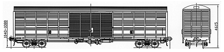 4-осный крытый вагон. Модель 11-1807-02