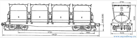 4-осный вагон для нефтебитума. Модель 17-431
