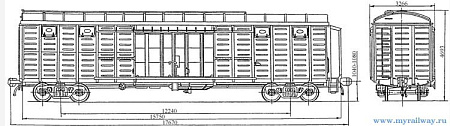 4-осный крытый цельнометаллический вагон с уширенными дверными проемами. Модель 11-286